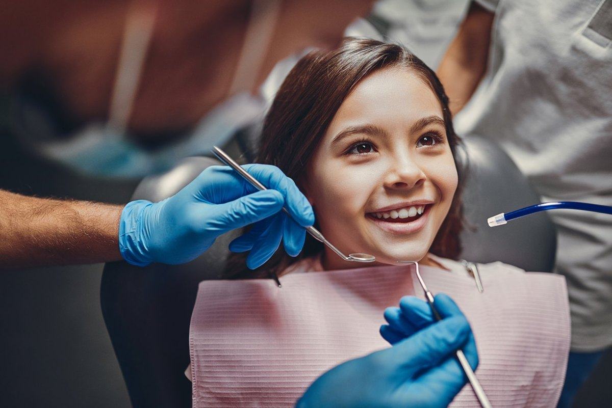 A child having a dental examination
